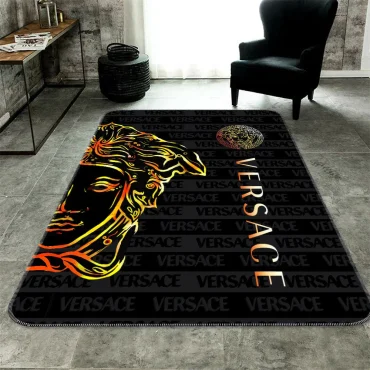 Black olive Versace living room carpet and  rug  Area Rug Decor room Carpet rugs carpet home rugs decor 3x5 4x6 5x8 5.2x 9 ft Non-Slip Carpet for Bedroom