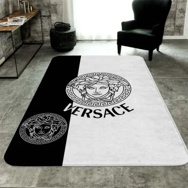 Black white Versace living room carpet and rug  Area Rug Decor room Carpet rugs carpet home rugs decor 3x5 4x6 5x8 5.2x 9 ft Non-Slip Carpet for Bedroom