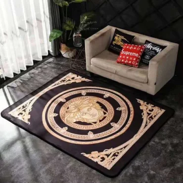 Bronze Versace living room carpet and rug  Area Rug Decor room Carpet rugs carpet home rugs decor 3x5 4x6 5x8 5.2x 9 ft Non-Slip Carpet for Bedroom
