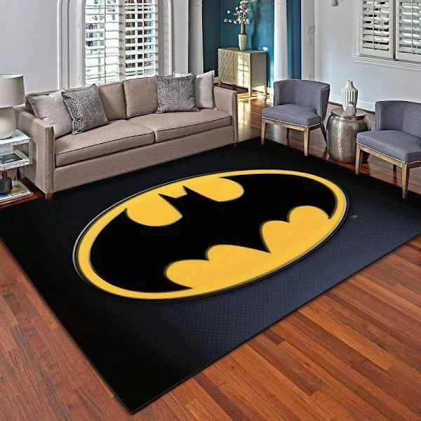 Collection of Batman Logo Rugs, Batman Movie-themed Rugs, Batman Rug, Diverse Designs and Sizes 03
