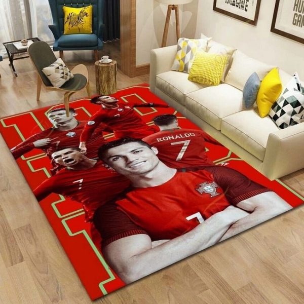 Cristiano Ronaldo Themes Rug, CR 7 Rug, Football-Themed Home Decor Carpets, Diverse Designs and Sizes 01