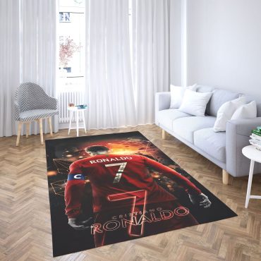 Cristiano Ronaldo Themes Rug, Football Player Rugs, Football-Themed Home Decor Carpets, Diverse Designs and Sizes 01