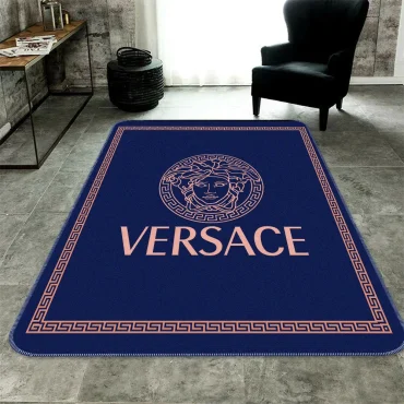 Dark Blue Versace living room carpet and rug  Area Rug Decor room Carpet rugs carpet home rugs decor 3x5 4x6 5x8 5.2x 9 ft Non-Slip Carpet for Bedroom