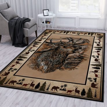 Deer Hunting Area Rug Decor room,Deer carpet rugs carpet home rugs decor 3x5 4x6 5x8 5.2x 9 ft Non-Slip Carpet for Bedroom 09