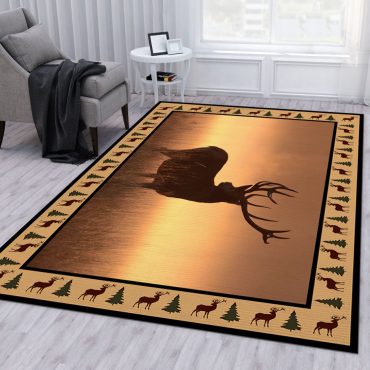 Deer Hunting Area Rug Decor room,Deer carpet rugs carpet home rugs decor 3x5 4x6 5x8 5.2x 9 ft Non-Slip Carpet for Bedroom 13