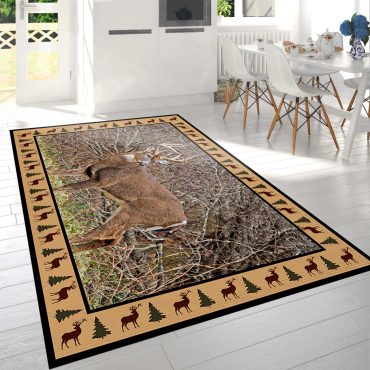 Deer Hunting Area Rug Decor room,Deer carpet rugs carpet home rugs decor 3x5 4x6 5x8 5.2x 9 ft Non-Slip Carpet for Bedroom 16