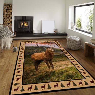 Deer Hunting Area Rug Decor room,Deer carpet rugs carpet home rugs decor 3x5 4x6 5x8 5.2x 9 ft Non-Slip Carpet for Bedroom 18