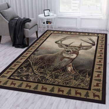 Deer Hunting Area Rug Decor room,Deer carpet rugs carpet home rugs decor 3x5 4x6 5x8 5.2x 9 ft Non-Slip Carpet for Bedroom 25