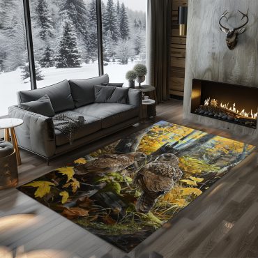 Deer rug Hunting Rug Deer Hunting Rugs Whitetail deer Hunting season Fishing rug Duck hunting Wild turkey hunting rug Carpet camouflage Bear carpet Rustic Carpet Cabin Rug for Home Décor 06