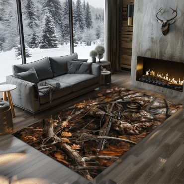 Deer rug Hunting Rug Deer Hunting Rugs Whitetail deer Hunting season Fishing rug Duck hunting Wild turkey hunting rug Carpet camouflage Bear carpet Rustic Carpet Cabin Rug for Home Décor 13