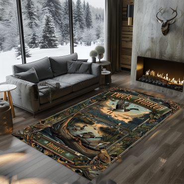 Deer rug Hunting Rug Deer Hunting Rugs Whitetail deer Hunting season Fishing rug Duck hunting Wild turkey hunting rug Carpet camouflage Bear carpet Rustic Carpet Cabin Rug for Home Décor 14
