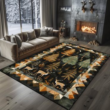 Deer rug Hunting Rug Deer Hunting Rugs Whitetail deer Hunting season Fishing rug Duck hunting Wild turkey hunting rug Carpet camouflage Bear carpet Rustic Carpet Cabin Rug for Home Décor 15