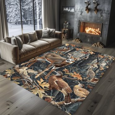 Deer rug Hunting Rug Deer Hunting Rugs Whitetail deer Hunting season Fishing rug Duck hunting Wild turkey hunting rug Carpet camouflage Bear carpet Rustic Carpet Cabin Rug for Home Décor 16