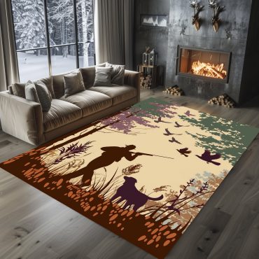 Deer rug Hunting Rug Deer Hunting Rugs Whitetail deer Hunting season Fishing rug Duck hunting Wild turkey hunting rug Carpet camouflage Bear carpet Rustic Carpet Cabin Rug for Home Décor 25