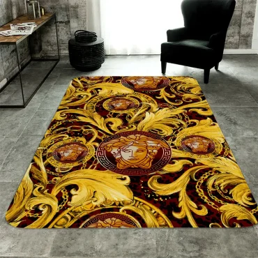 Golden Medusa Versace living room carpet and rug  Area Rug Decor room Carpet rugs carpet home rugs decor 3x5 4x6 5x8 5.2x 9 ft Non-Slip Carpet for Bedroom