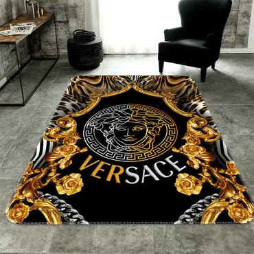 Goldy Flower Versace living room carpet and rug  Area Rug Decor room Carpet rugs carpet home rugs decor 3x5 4x6 5x8 5.2x 9 ft Non-Slip Carpet for Bedroom