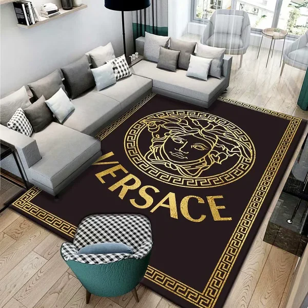 Luxury Gold logo Versace living room carpet and rug  Area Rug Decor room Carpet rugs carpet home rugs decor 3x5 4x6 5x8 5.2x 9 ft Non-Slip Carpet for Bedroom