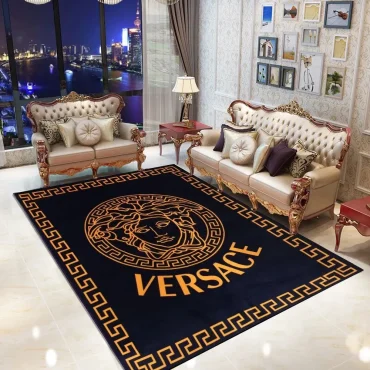 Medusa golden luxury Versace living room carpet and rug  Area Rug Decor room Carpet rugs carpet home rugs decor 3x5 4x6 5x8 5.2x 9 ft Non-Slip Carpet for Bedroom