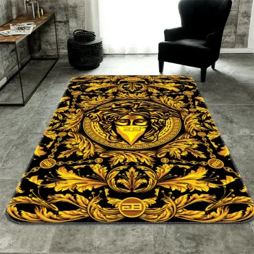 Medusa golden pattern Versace living room carpet and rug  Area Rug Decor room Carpet rugs carpet home rugs decor 3x5 4x6 5x8 5.2x 9 ft Non-Slip Carpet for Bedroom