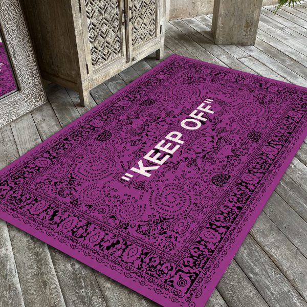 Purple and White Keep Off Rug Keepoff Mat Popular IKEA Carpet Virgil Abloh Rug Sneaker Decor Keepoff Mat Hypebeast Rug Area Rug Decor 3×5 4×6 5×8 5.2x 9 ft Non-Slip Carpet for Living Room