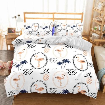 3D Animal Flamingo Bedding Sets Duvet Cover Bed Quilt Christmas Bedding Diverse Design and Materials