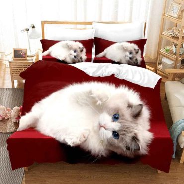 3D Cute Cat Duvet Cover Queen for Kids Boys Girls Teens, Diverse Design and Materials
