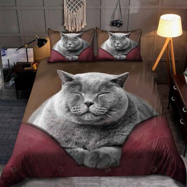 American Short Hair Cat Sleeping Bedding Set Cotton Bed Sheets Spread Comforter Duvet Cover Bedding Sets Diverse Design and Materials