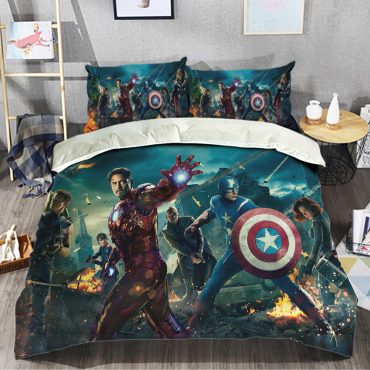 Avenger Marvel Superhero Captain America   Bedding Set Duvet Covers Bed Sheets Sets  Twin Full Queen King Size 01