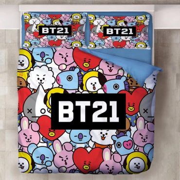 Bts Bt21 Tata Cooky Bangtan Boys 8 Duvet Cover Quilt Diverse Design and Materials
