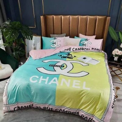 Chanel Pastel Mint And Lemon Bedding Set Queen Diverse Design and Materials