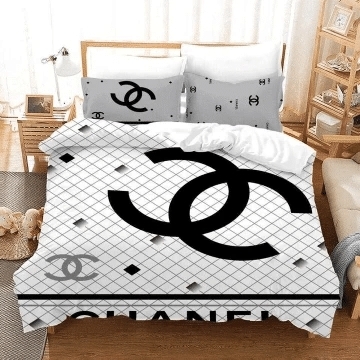 Chanel White Bedding Sets Duvet Cover Sheet Cover Pillow Cases Luxury Bedroom Sets Diverse Design and Materials 02