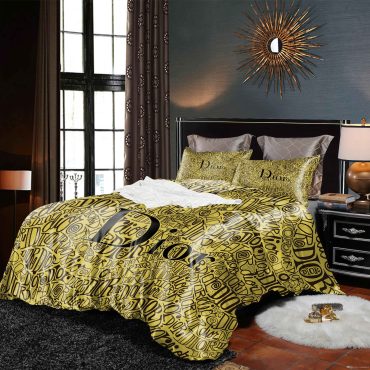 Christian Dior Logo Brands Bedding Set Duvet Cover Bedding Set Bedroom Decor Diverse Design and Materials