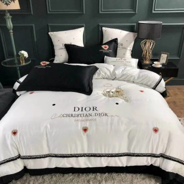 Christian Dior inspired Bedding Set Duvet Cover Luxury Brand Bedding SetsHome DecorDiverse Design and Materials