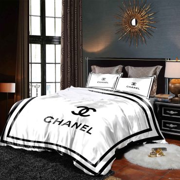 Coco Chanel Luxury Brand High End Premium Bedding Set Duvet Cover Luxury Brand Bedding Sets Bedroom Decor Diverse Design and Materials
