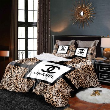 Coco Chanel Originals Bedding Set Hot Luxury Brand Bedding Set Bedspread Duvet Cover Gift for Chanel Lover Diverse Design and Materials