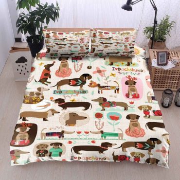 Dachshund Cotton Bed Sheets Spread Comforter Duvet Cover Bedding Sets Diverse Design and Materials 07