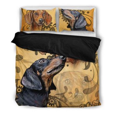 Dachshund Cotton Bed Sheets Spread Comforter Duvet Cover Bedding Sets Diverse Design and Materials 09