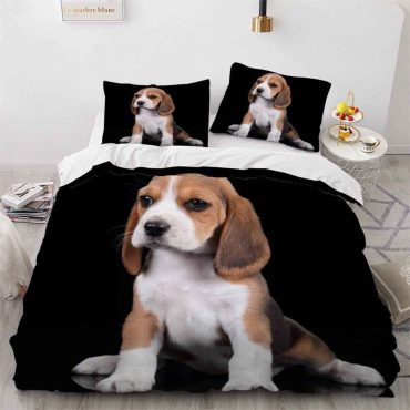 Dog Duvet Cover Set Double Boys Girls Bed 3D Printed Cute Beagle Bedding Set Diverse Design and Materials