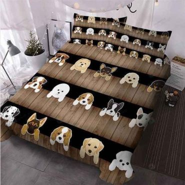 Dogs Cotton Bed Sheets Spread Comforter Duvet Cover Bedding Sets Diverse Design and Materials 02