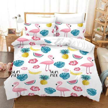 Flamingo Summer Bed Sheets Duvet Cover Bedding Sets Diverse Design and Materials