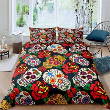 Flower Skull Halloween bed set Diverse Design and Materials