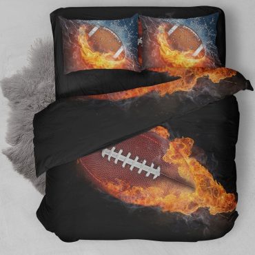 Football On Fire Spread Comforter Duvet Cover Bedding Sets  Diverse Design and Materials