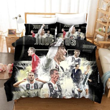 Football UEFA Champions League Juventus Team Cr7 Duvet Cover Quilt Cover Pillowcase Diverse Design and Materials