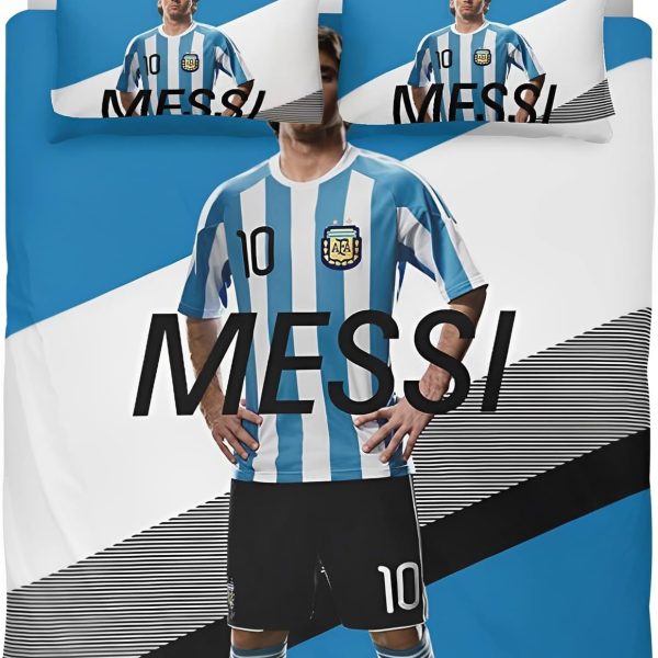 Football star Piece Duvet Cover Set Bedding Set Ultra Soft Reversible Breathable 3D Printed Microfiber Comforter Cover Protector CuteDiverse Design and Materials