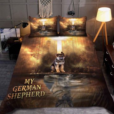 German Shepherd Dog And The Cross My German Shepherd Bedding Set Bed Sheets Spread Comforter Duvet Cover Bedding Sets Diverse Design and Materials