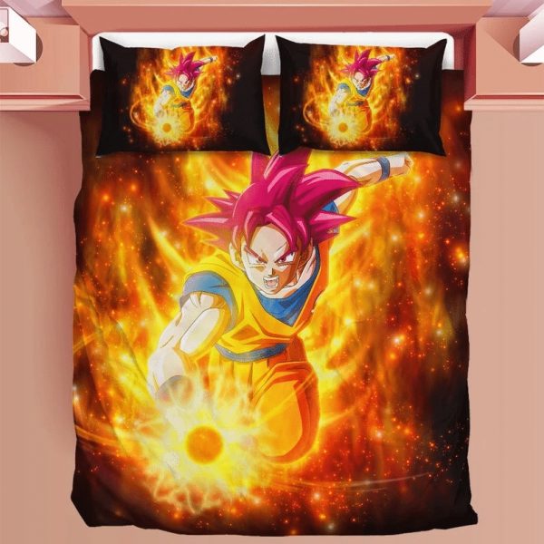 Goku Duvet Goku Super Saiyan God Bedding Sets Comfortable Gift Diverse Design and Materials