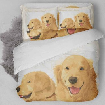 Golden Retrievers Dog A Bedding Set Diverse Design and Materials