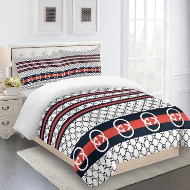 Gucci Bedding Set White Red Black Luxury Bed Sheets Diverse Design and Materials