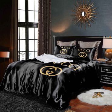 Gucci inspired Bedding Set Duvet Cover Luxury Brand Bedding Sets Gift for Chanel Lover Diverse Design and Materials