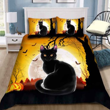 Halloween Black Cat Bedding Set Duvet Cover Set Diverse Design and Materials